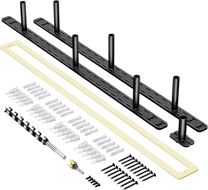 Craftersmark 2pcs Floating Shelf Hardware Heavy Duty Hidden Shelf Brackets Support,Wall Mounting Invisible Floating Shelves Bracket with Jig (34" x 4" x 1.5" with Tools) - Image 1